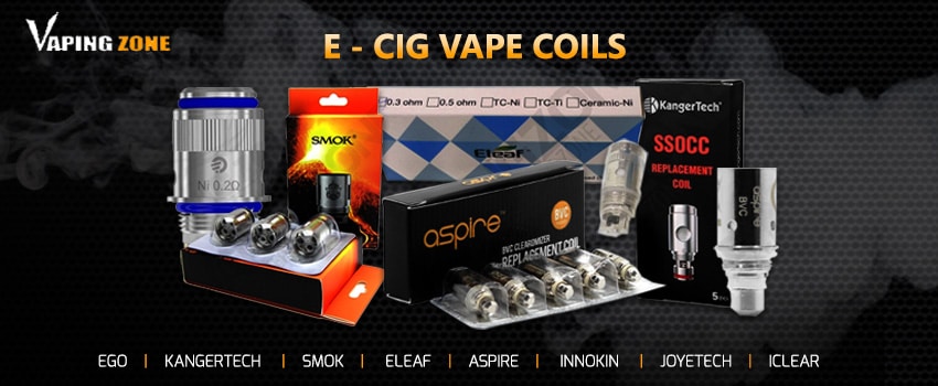 Coils pour e-cigarette sur fond blanc