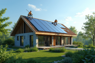 Construction d un batiment eco responsable avec panneaux solaires