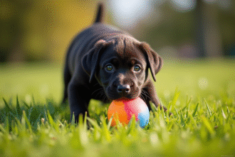 Chiot cane corso jouant dans un parc en plein soleil