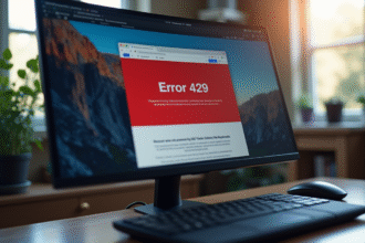 Écran d'ordinateur affichant une erreur 429 sur Roblox