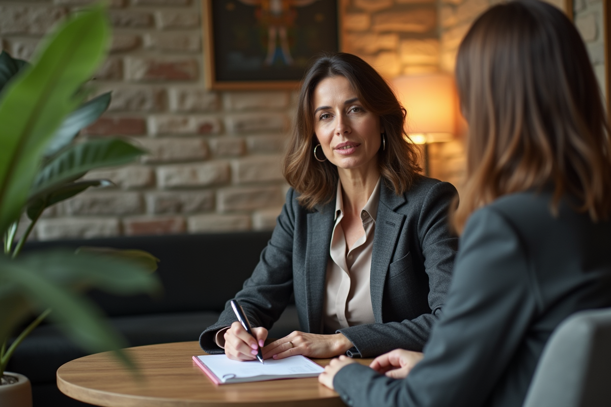 Femme élégante prenant des notes lors d
