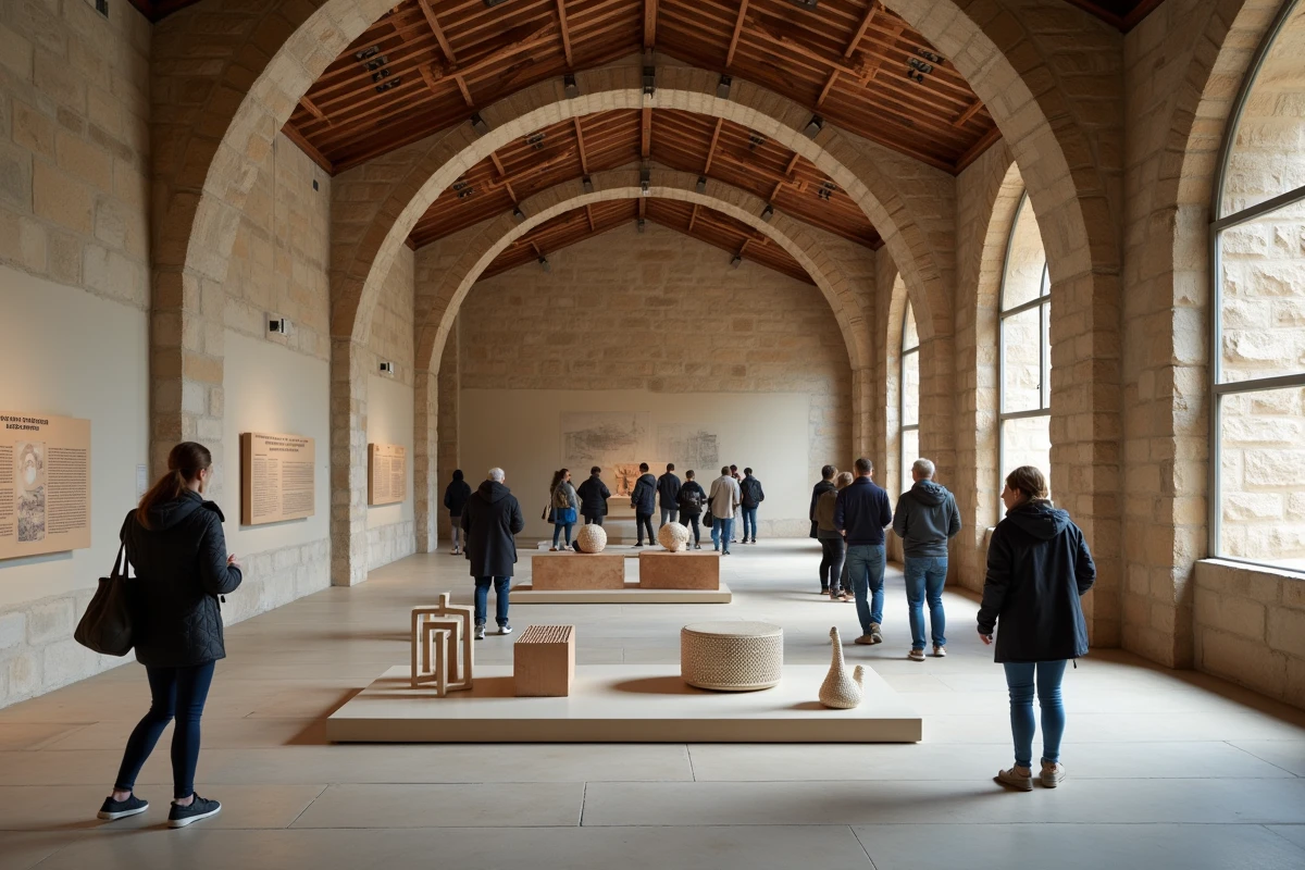 Salle d'exposition temporaire à Lyon avec architecture historique et visiteurs en visite culturelle